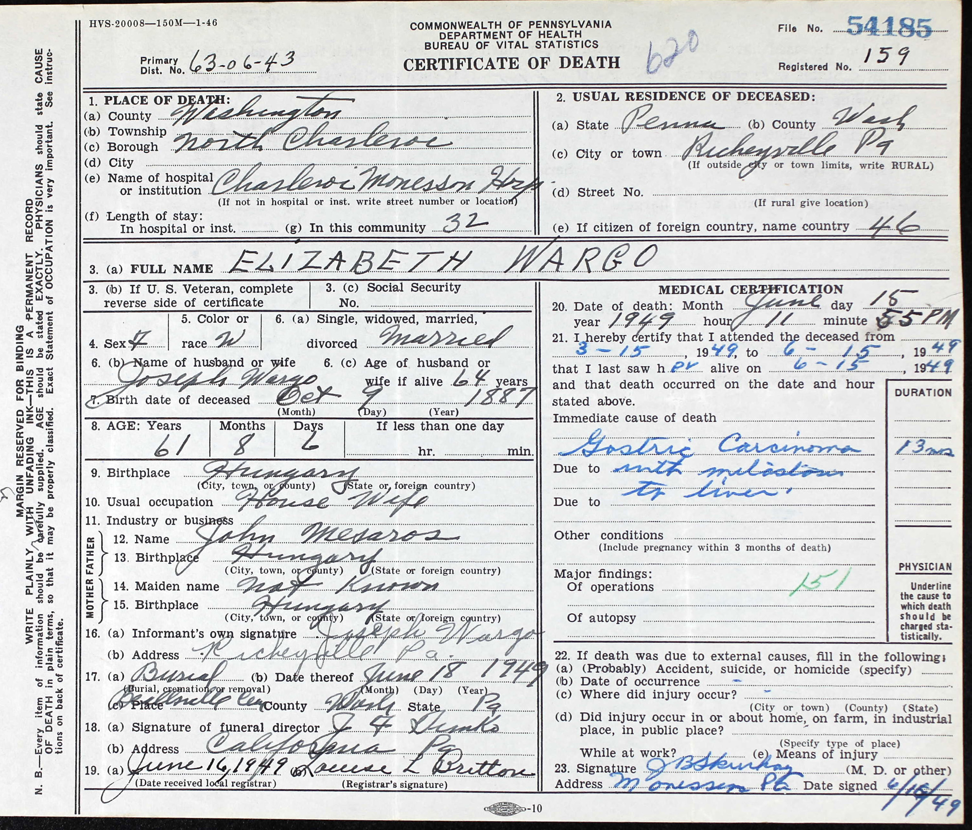 death cert
